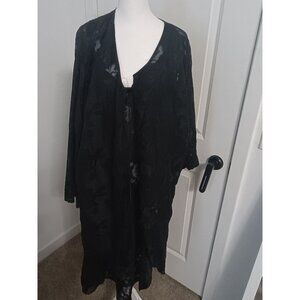Just My Size Black Lace Gown with Robe Size: 3XL